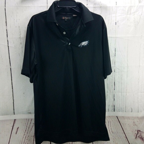 Carolina Panthers NFL Monterey Club Men's Black Short Sleeve Polo Shirt L - Picture 1 of 10